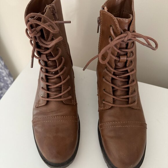 Universal Thread Dark Cognac Brown Combat Boots - Picture 4 of 8